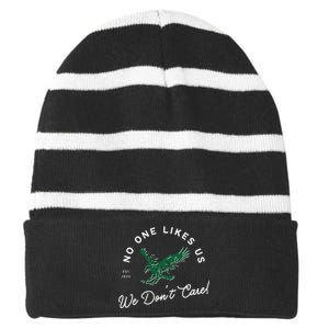 No One Likes Us We Don't Care Philly Football Philadelphia Lover Team Striped Beanie with Solid Band