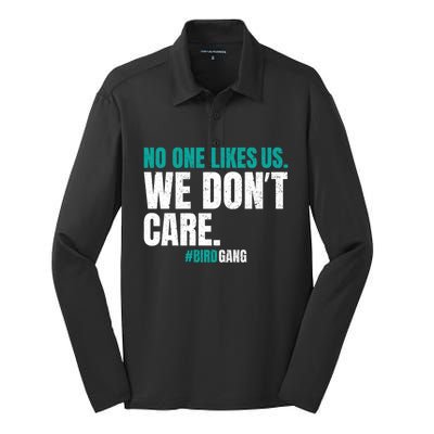 No One Likes Us We Don't Care Philly Philadelphia Football Silk Touch Performance Long Sleeve Polo