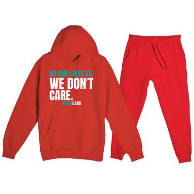 No One Likes Us We Don't Care Philly Philadelphia Football Premium Hooded Sweatsuit Set