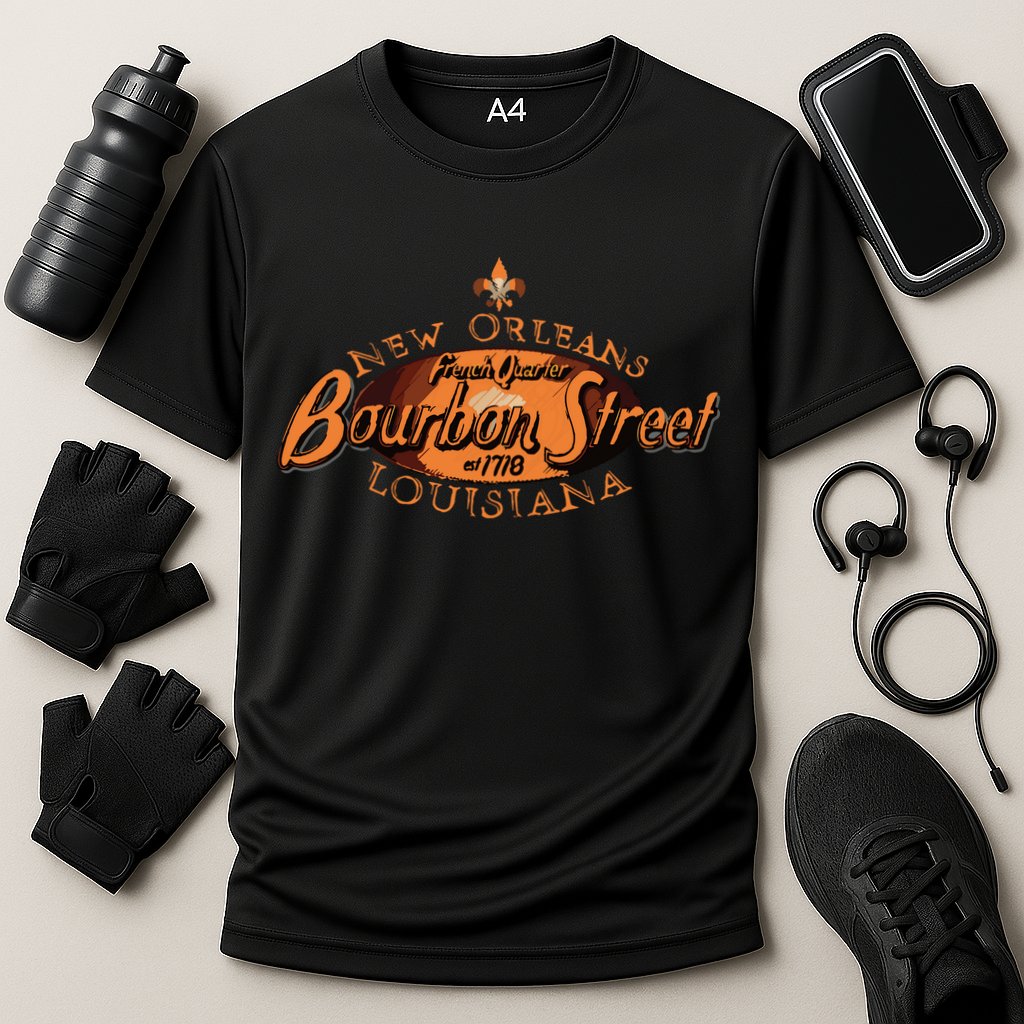New Orleans Louisiana Bourbon Street French Quarter Cooling Performance Crew T-Shirt