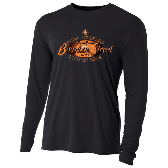 New Orleans Louisiana Bourbon Street French Quarter Cooling Performance Long Sleeve Crew