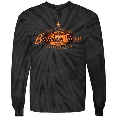 New Orleans Louisiana Bourbon Street French Quarter Tie-Dye Long Sleeve Shirt