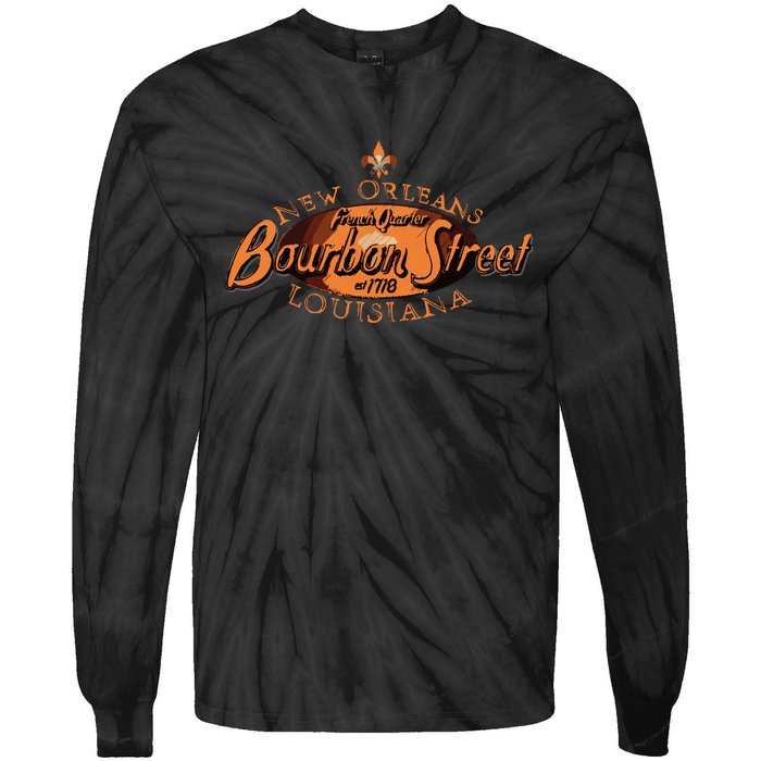 New Orleans Louisiana Bourbon Street French Quarter Tie-Dye Long Sleeve Shirt