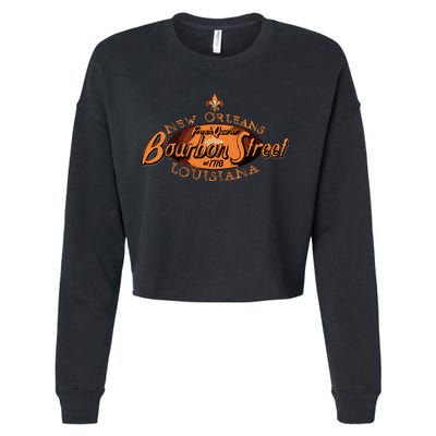 New Orleans Louisiana Bourbon Street French Quarter Cropped Pullover Crew
