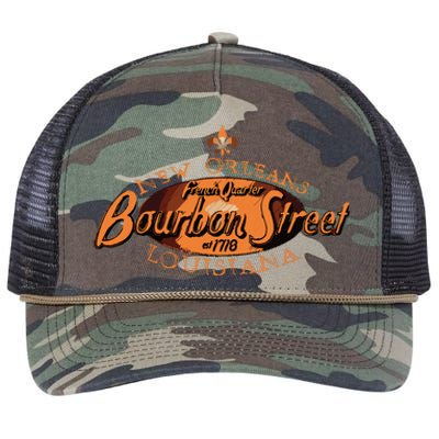 New Orleans Louisiana Bourbon Street French Quarter Retro Rope Trucker Hat Cap