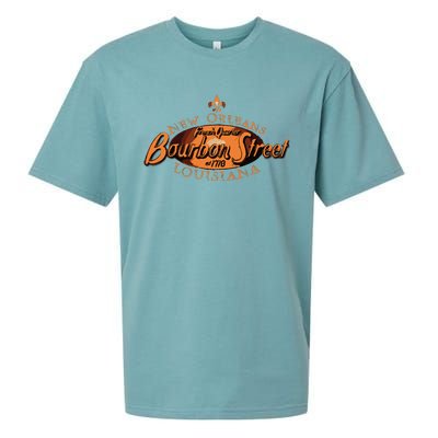 New Orleans Louisiana Bourbon Street French Quarter Sueded Cloud Jersey T-Shirt