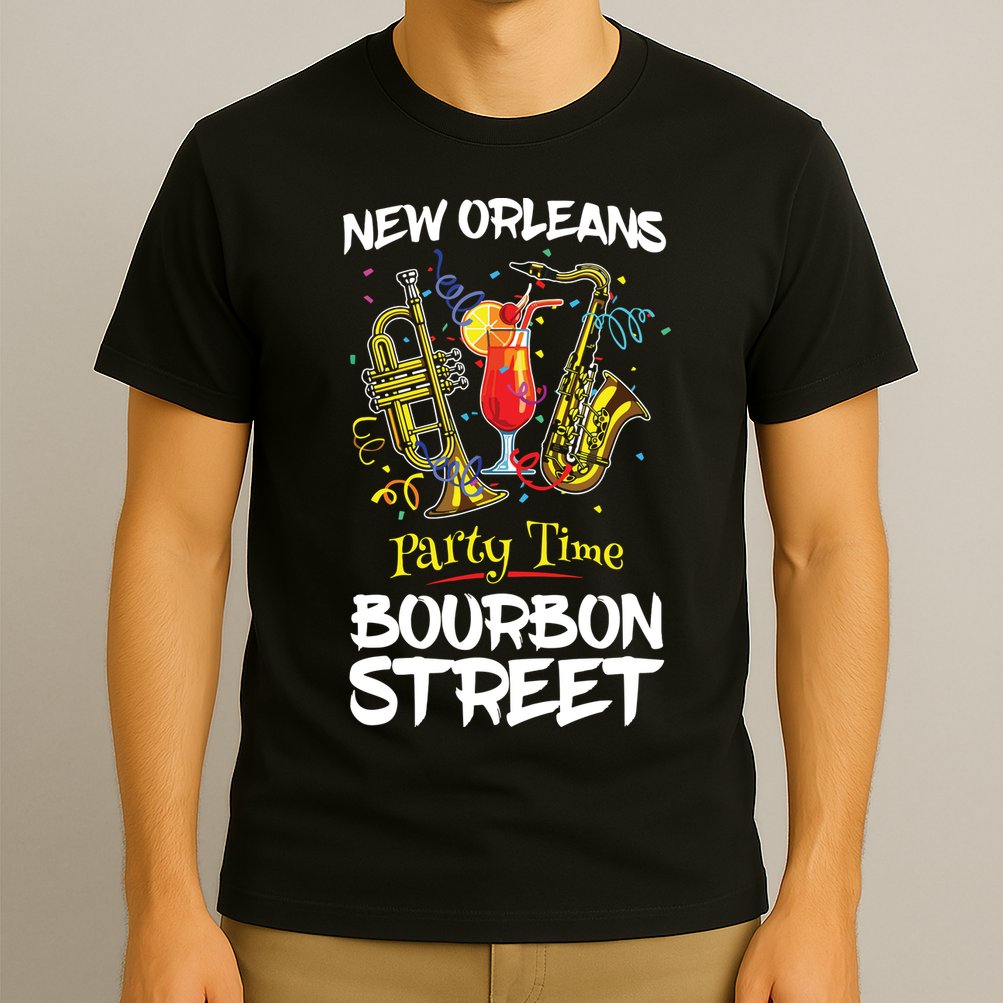 New Orleans Louisiana Bourbon Street Jazz Party Souvenir T-Shirt