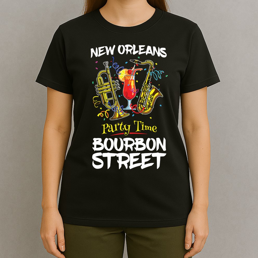 New Orleans Louisiana Bourbon Street Jazz Party Souvenir T-Shirt