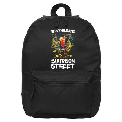 New Orleans Louisiana Bourbon Street Jazz Party Souvenir 16 in Basic Backpack