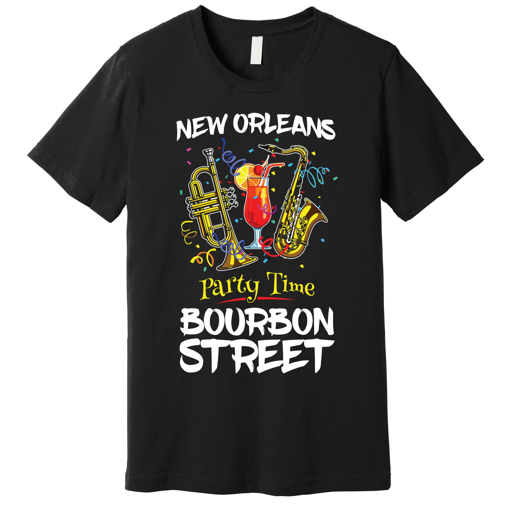 New Orleans Louisiana Bourbon Street Jazz Party Souvenir Premium T-Shirt