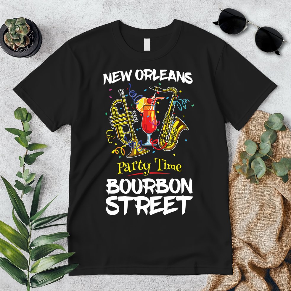 New Orleans Louisiana Bourbon Street Jazz Party Souvenir Premium T-Shirt