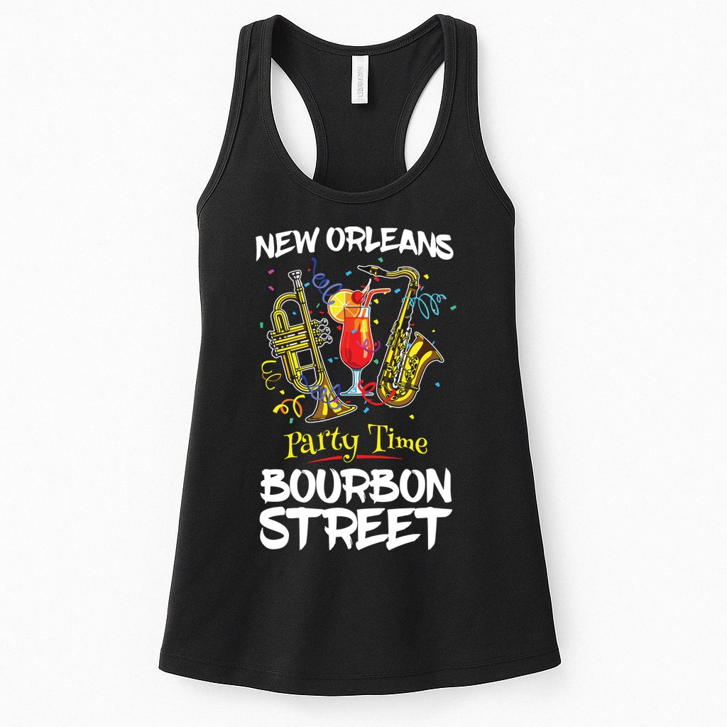 New Orleans Louisiana Bourbon Street Jazz Party Souvenir Womens Tank Top