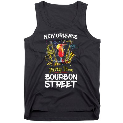 New Orleans Louisiana Bourbon Street Jazz Party Souvenir Tank Top