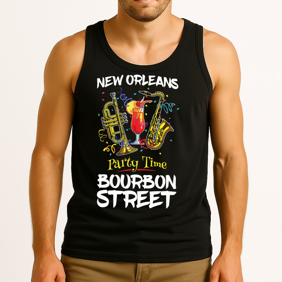 New Orleans Louisiana Bourbon Street Jazz Party Souvenir Tank Top
