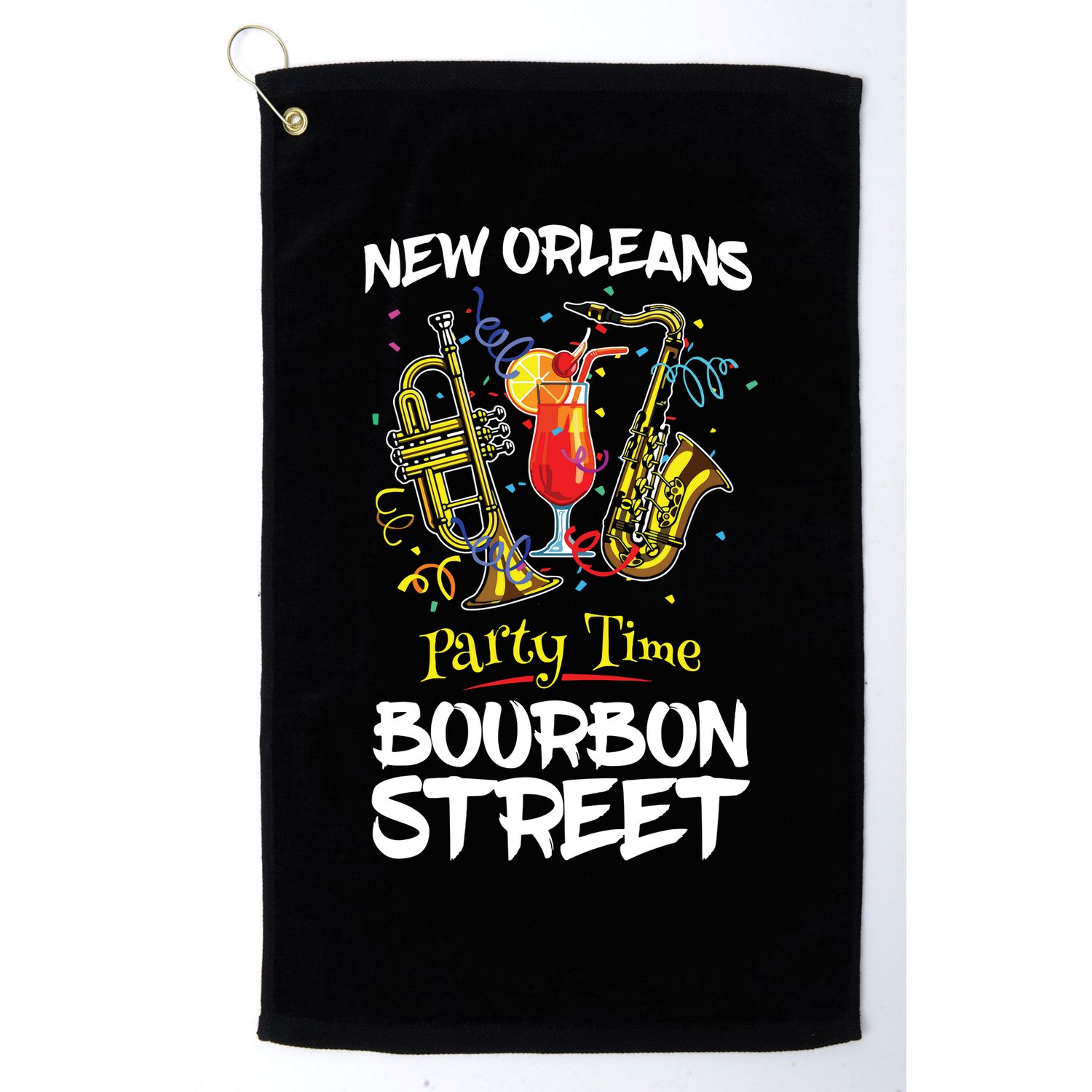 New Orleans Louisiana Bourbon Street Jazz Party Souvenir Golf Towel