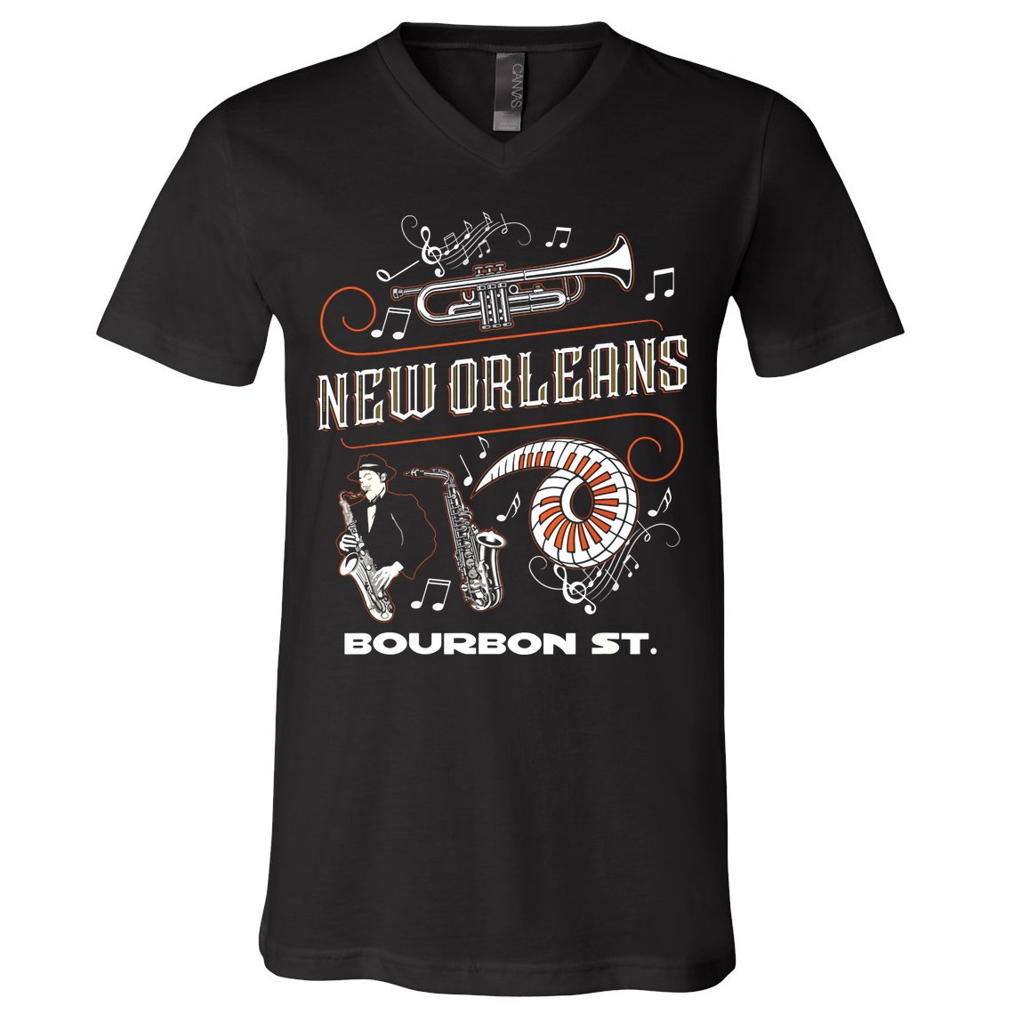 New Orleans Louisiana Jazz Festival Vintage V-Neck T-Shirt