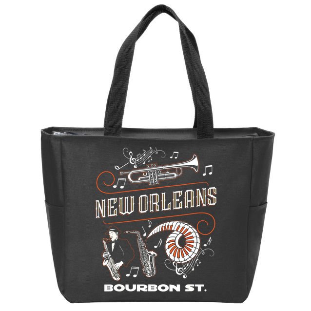 New Orleans Louisiana Jazz Festival Vintage Zip Tote Bag