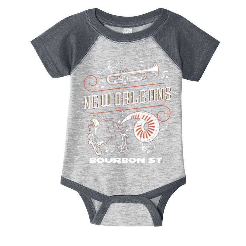New Orleans Louisiana Jazz Festival Vintage Infant Baby Jersey Bodysuit