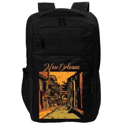 New Orleans Louisiana Souvenir Bourbon Street Impact Tech Backpack