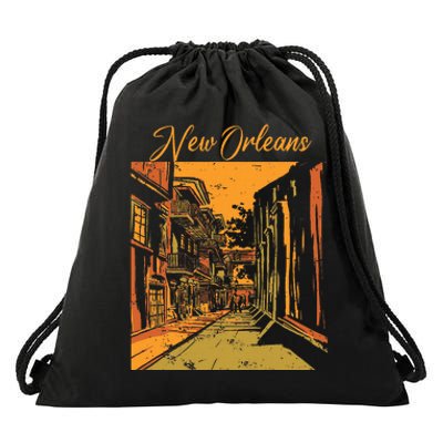 New Orleans Louisiana Souvenir Bourbon Street Drawstring Bag