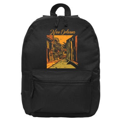 New Orleans Louisiana Souvenir Bourbon Street 16 in Basic Backpack