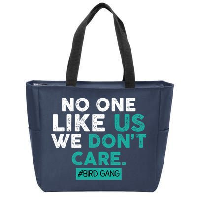 No One Likes Us We Don't Care Vintage Philly Bird Gang Funny Zip Tote Bag