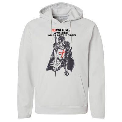 No One Loves A Warrior, Warriors Of Christ Knights Templar Performance Fleece Hoodie