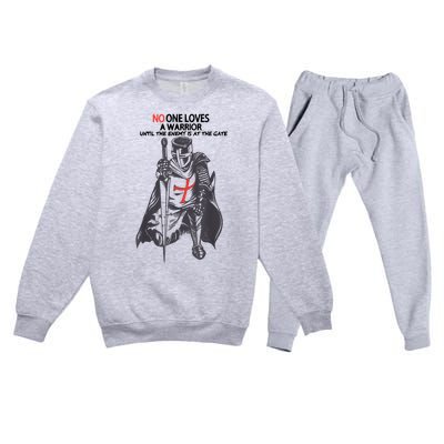 No One Loves A Warrior, Warriors Of Christ Knights Templar Premium Crewneck Sweatsuit Set