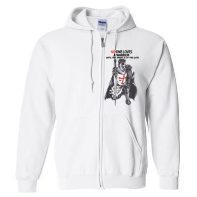 No One Loves A Warrior, Warriors Of Christ Knights Templar Full Zip Hoodie