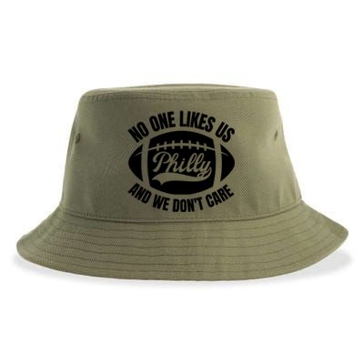 No One Likes Us We Don't Care Vintage Philly Bird Gang Funny Sustainable Bucket Hat