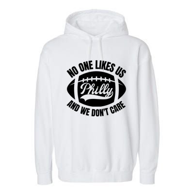 No One Likes Us We Don't Care Vintage Philly Bird Gang Funny Garment-Dyed Fleece Hoodie