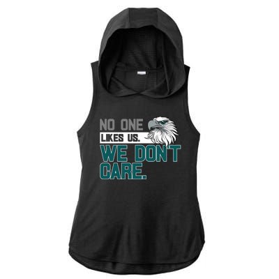 No One Likes Us We Don't Care Football Fan Ladies PosiCharge Tri-Blend Wicking Draft Hoodie Tank