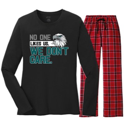 No One Likes Us We Don't Care Football Fan Women's Long Sleeve Flannel Pajama Set 