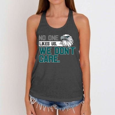 No One Likes Us We Don't Care Football Fan Women's Knotted Racerback Tank