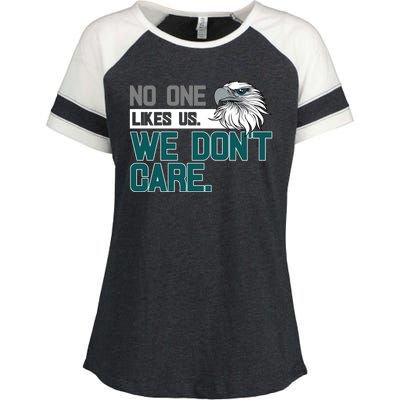 No One Likes Us We Don't Care Football Fan Enza Ladies Jersey Colorblock Tee