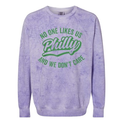 No One Likes Us We Don't Care Philadelphia Philly Fan Colorblast Crewneck Sweatshirt