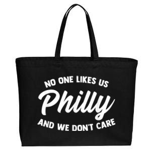 No One Likes Us We Don't Care Philadelphia Philly Fan Cotton Canvas Jumbo Tote