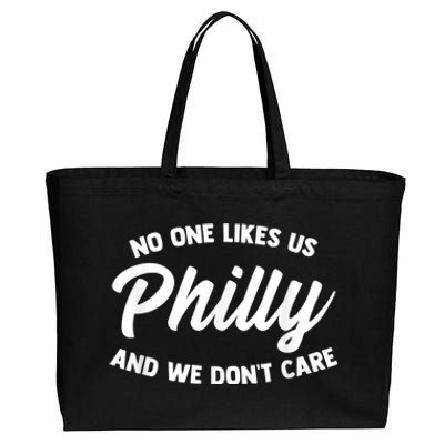 No One Likes Us We Don't Care Philadelphia Philly Fan Cotton Canvas Jumbo Tote