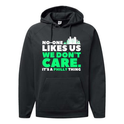 No One Likes Us We Don't Care Vintage Philly Bird Gang Funny Performance Fleece Hoodie