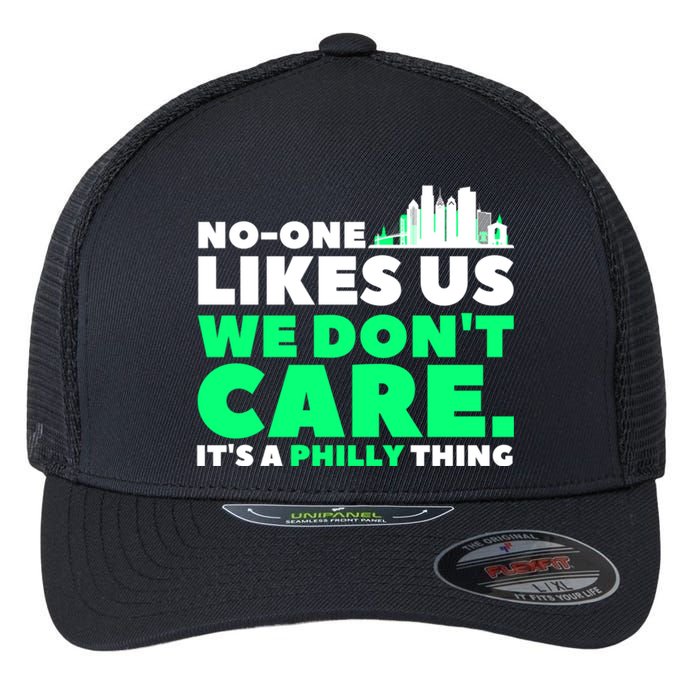 No One Likes Us We Don't Care Vintage Philly Bird Gang Funny Flexfit Unipanel Trucker Cap