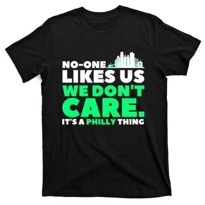 No One Likes Us We Don't Care Vintage Philly Bird Gang Funny T-Shirt