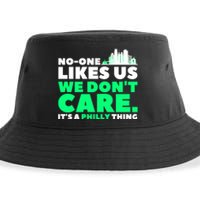 No One Likes Us We Don't Care Vintage Philly Bird Gang Funny Sustainable Bucket Hat