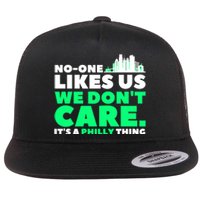 No One Likes Us We Don't Care Vintage Philly Bird Gang Funny Flat Bill Trucker Hat