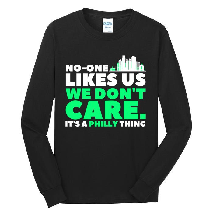 No One Likes Us We Don't Care Vintage Philly Bird Gang Funny Tall Long Sleeve T-Shirt