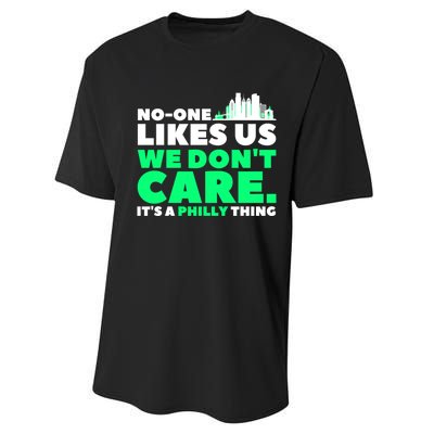 No One Likes Us We Don't Care Vintage Philly Bird Gang Funny Performance Sprint T-Shirt