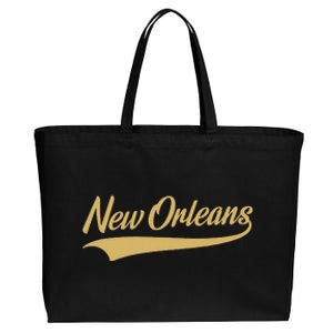 New Orleans Louisiana Throwback Design Classic Cotton Canvas Jumbo Tote