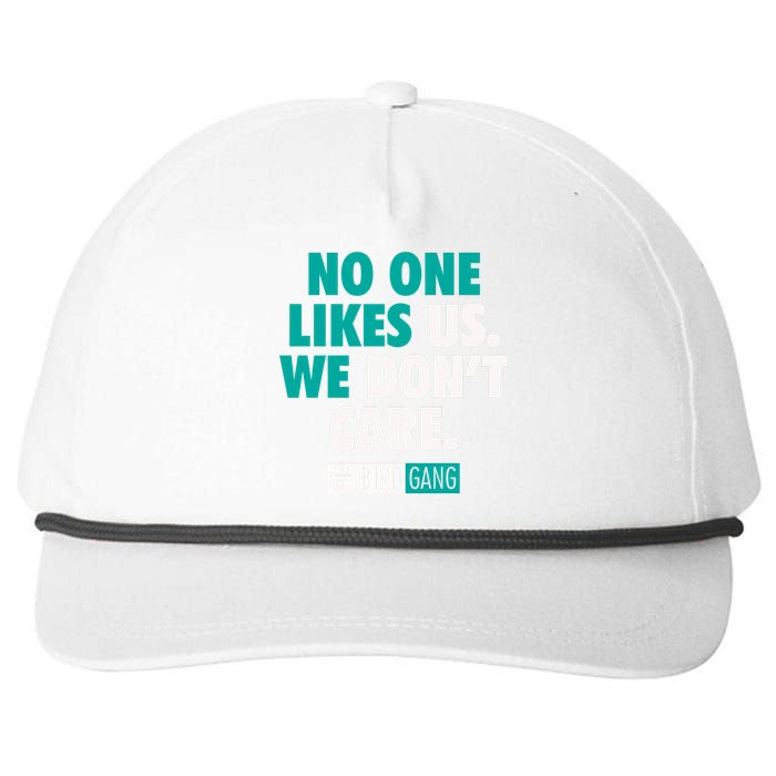 No One Likes Us We Don't Care Philly Bird Gang Football Snapback Five-Panel Rope Hat