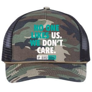 No One Likes Us We Don't Care Philly Bird Gang Football Retro Rope Trucker Hat Cap