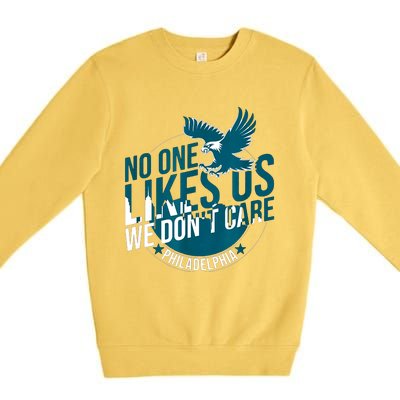 No One Likes Us We Dont Care Vintage Bird Gang Premium Crewneck Sweatshirt