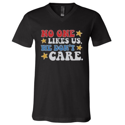 No One Likes Us Usa Stars V-Neck T-Shirt